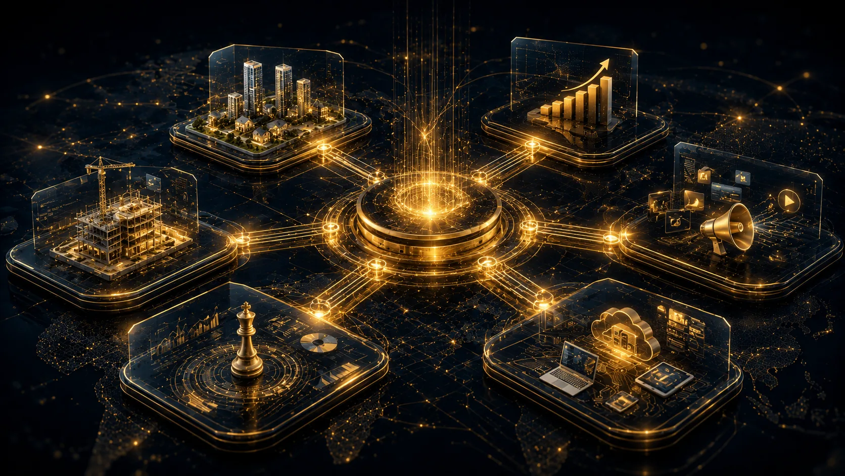 Verified project marketing workflow with connected campaign and growth panels